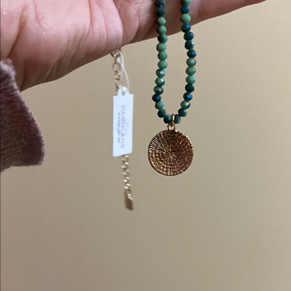Park Lane Turquoise Beaded Necklace with Gold Medallion